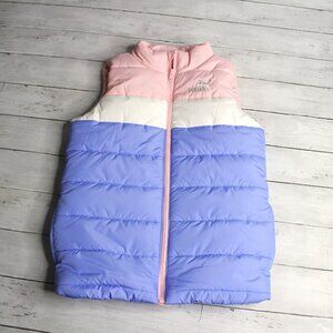 Puma Girl's Sleeveless Puffer Jacket Vest Size M 10-12 Winter Colorblock